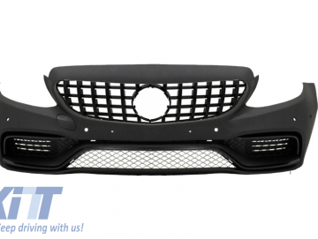 Front Bumper with Front Grille GT-R Panamericana suitable for MERCEDES C-Class W205 S205 (2014-up) Limousine T-Model Coupe Cabriolet C63