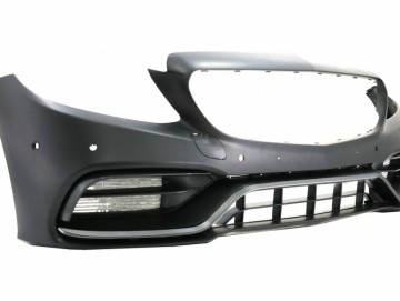 Front Bumper with Grille Black suitable for Mercedes C-Class W205 S205 C205 A205 (2014-2018) C63 GT-R Design