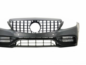 Front Bumper with Grille Black suitable for Mercedes C-Class W205 S205 A205 C205 (2014-2018) C63 Design