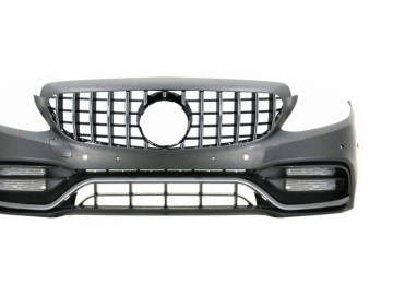 Front Bumper with Grille Chrome without 360 Camera suitable for Mercedes C-Class W205 S205 (2014-2018) GT-R Design
