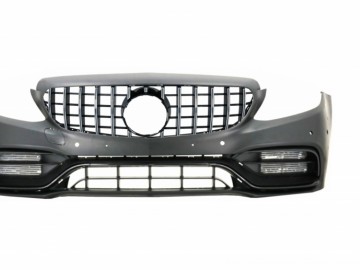 Front Bumper with Grille Chrome without 360 Camera suitable for Mercedes C-Class W205 S205 A205 C205 (2014-2018) C63 Design