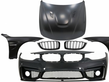 Front Bumper with Grilles and Front Fenders & Hood Bonnet suitable for BMW 4 Series F32 Coupe F33 Convertible F36 Gran Coupe (2013-2017) M4 Design