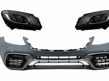 Front Bumper with Headlights Full LED suitable for Mercedes S-Class W222 (2013-06.2017) S63 Design