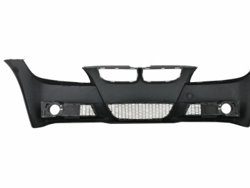 Front Bumper with Kidney Grilles and Smoke Fog Lights suitable for BMW 3 Series E90 E91 Sedan Touring (2004-2008) M-Technik Design