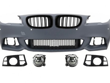 Front Bumper with Kidney Grilles suitable for BMW 5 Series F10 F11 LCI (2015-up) M-Technik Design With LED Fog Lamps