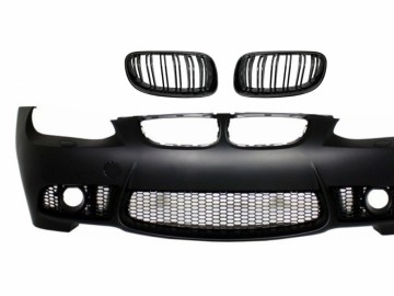 Front Bumper with Kidney Grilles Double Stripe suitable for BMW 3 Series E92 E93 (2006-2009) Without PDC and Projectors