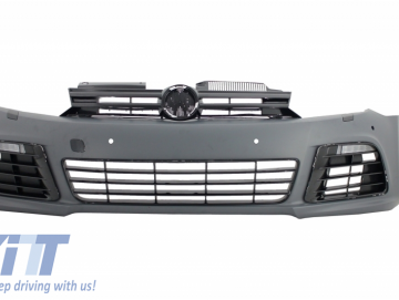 Front Bumper with LED Headlights Flowing Dynamic Sequential Turning Lights suitable for VW Golf VI 6 MK6 (2008-2013) R20 Design With PDC