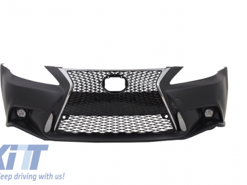 Front Bumper with Lower Spoiler Lip suitable for LEXUS IS XE20 (2006-2013) IS F Sport Facelift XE30 2014-up Design and LED DRL Headlights Dynamic Turn