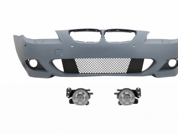 Front Bumper with PDC 18mm suitable for BMW 5 Series E60 E61 LCI (2007-2010) and Fog Lights Projectors M-Technik Design