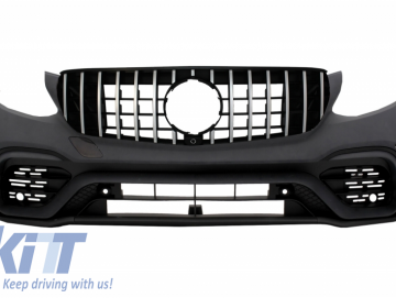 Front Bumper with Rear Roof Spoiler suitable for Mercedes GLC X253 SUV (2015-2019) GLC 63 Design