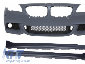 Front Bumper with Side Skirts suitable for BMW F10 F11 5 Series (2011+) M-Technik Design Without Fog Lamps