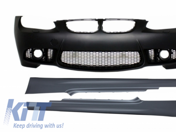 Front Bumper with Side Skirts suitable for BMW 3 Series E92 Coupe E93 Cabrio (2006-2009) M3 Look Without PDC and Projectors