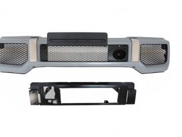 Front Bumper with Spoiler LED DRL and Upper Spoiler Lip suitable for MERCEDES G-Class W463 (1989-2017) G65 Design