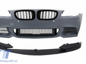 Front Bumper with Spoiler Lip and Kidney Grilles suitable for BMW 5 Series F10 F11 (2010-2017) M-Performance Sport M550 Design