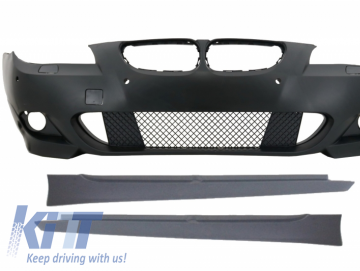 Front Bumper without Fog Lights Side Skirts suitable for BMW 5 Series Non-LCI E60/E61 2003-2007 M-Technik Design