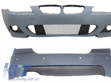 Front Bumper without Fog Lights and Rear Bumper with PDC 18mm suitable for BMW 5 Series LCI E60 2007-2010 M-Technik Design