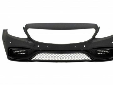 Front Bumper without central grille & Diffuser with Muffler Tips Chrome suitable for Mercedes C-Class W205 S205 (2014-2018) C63 Design