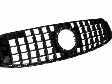 Front Central Grille suitable for Mercedes GLC X253 C253 Facelift (2020-Up) GT R Panamericana Design All Black