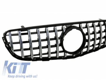 Front Central Grille suitable for MERCEDES GLC X253 C253 (2015-2018) GT R Panamericana Look Without 360 Camera