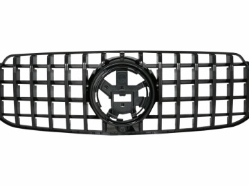 Front Central Grille suitable for Mercedes GLE V167 (2019-Up) GT R Panamericana Design All Black