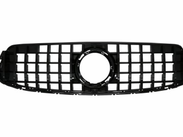 Front Central Grille suitable for Mercedes GLC X253 C253 Facelift (2020-Up) GT R Panamericana Design All Black