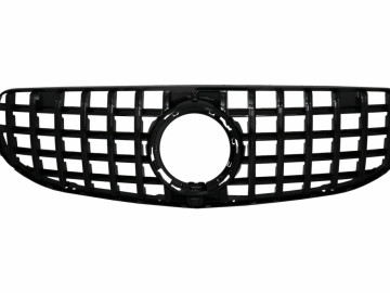 Front Central Grille suitable for Mercedes GLC X253 C253 Facelift (2020-up) GTR Panamericana Design All Black For OFFROAD