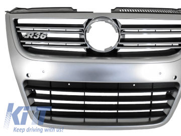 Front Grill suitable for VW Passat 3C 2007-2010 R36 R36 OEM Bumper Silver Aluminium Look