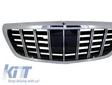 Front Grille Vertical Stripes suitable for Mercedes S-Class W222 X222 (2014-Up) B Style Design