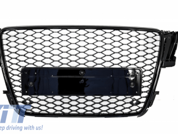 Front Grille suitable for AUDI A5 8T (2008-2011) RS5 Design Badgeless Piano Black
