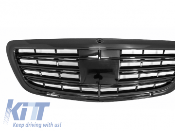 Front Grille suitable for MERCEDES W222 S-Class 2014+ S63 S65 Design Piano Black