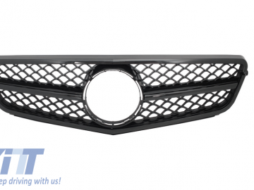 Front Grille suitable for MERCEDES Benz C-Class C63 A-Design W204 S204 Limousine Station Wagon (2007-2014) Sport Piano Black