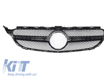 Front Grille suitable for MERCEDES C-Class W205 S205 C205 A205 (2014-2018) C63 Design Silver