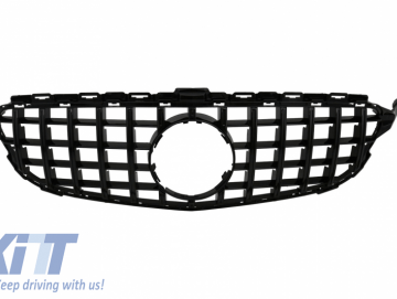 Front Grille suitable for MERCEDES C-Class W205 S205 C205 S205 (2014-2018) GT-R Panamericana Design Black Without Camera