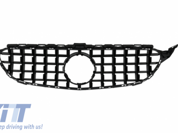 Front Grille suitable for MERCEDES C-Class W205 S205 C205 S205 (2014-2018) GT-R Panamericana Design Black Without Camera