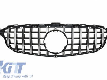 Front Grille suitable for MERCEDES C-Class W205 S205 C205 A205 (2014-2018) GT-R Panamericana Design Without Camera