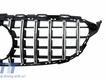 Front Grille suitable for MERCEDES C-Class W205 S205 C205 A205 (2014-2018) GT-R Panamericana Design Without Camera