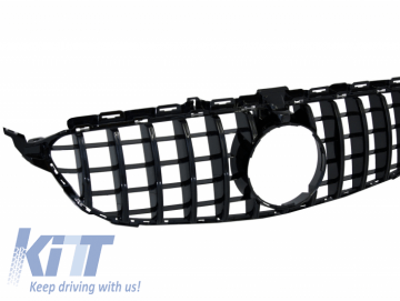 Front Grille suitable for MERCEDES C-Class W205 S205 C205 S205 (2014-2018) GT-R Panamericana Design Black With/Without 360 Camera