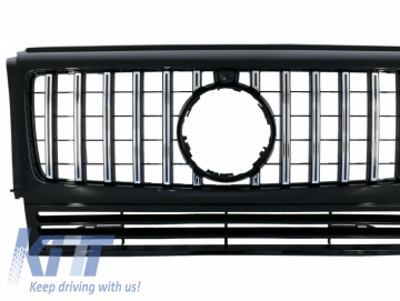 Front Grille suitable for MERCEDES G-Class W463 (1990-2014) New G63 GT-R Panamericana Design Black Chrome