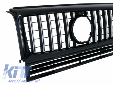 Front Grille suitable for MERCEDES G-Class W463 (1990-2014) New G63 GT-R Panamericana Design Black Chrome