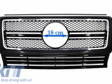 Front Grille suitable for MERCEDES W463 G-Class (1990-2012) New G65 A-Design Piano Black with Chrome Frame Edition