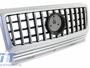 Front Grille suitable for MERCEDES G-Class W463 (1990-2014) New G63 GT-R Panamericana Design Silver