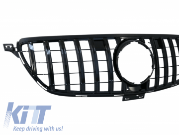 Front Grille suitable for Mercedes Benz GLE Coupe C292 (2015-2018) GLE W166 SUV (2015-2018) GT-R Panamericana Design Piano Black