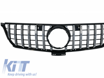 Front Grille suitable for Mercedes ML-Class W166 (2012-2014) GT-R Panamericana Design Black Chrome