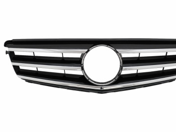 Front Grille suitable for Mercedes C-Class W204 S204 Limousine Station Wagon (2007-2014) Piano Black