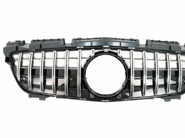 Front Grille with Lower Grille Mesh suitable for Mercedes SLK R172 (2011-2015) GT-R Panamericana Design Chrome