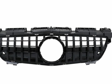 Front Grille with Lower Grille Mesh suitable for Mercedes SLK-Class R172 (2011-2015) GT-R Panamericana Design Black