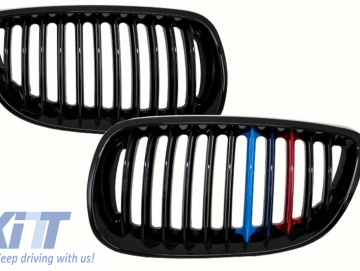 Front Grilles Kidney Grilles suitable for BMW 3 Series E92/E93 coupe convertible Pre LCI (2007-2010) Piano Black M-Power 3 Color Design