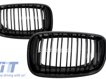 Front Grilles Kidney suitable for BMW X5/X6 E70/E71 07-14 Double Stripe M Design Piano Black