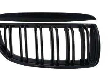 Front Kidney Grilles suitable for BMW 3 Series E90 E91 Pre-LCI (2005-2008) Double Stripe M Design Piano Black