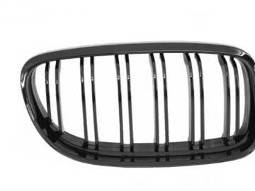 Front Kidney Grilles suitable for BMW 3 Series E90 E91 LCI (2008-2011) Double Stripe M Design Piano Black